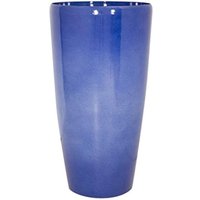 Pacific Blue Round Cylinder Stone Composite Planter - Blue