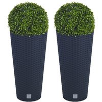 Elegant Tall Garden Planters - Black / 20cm / 38.5cm