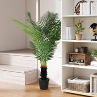 HOMCOM 175cm Artificial Areca Palm Tree with Leaves and Flocked Soil - Green / 20cm / 150cm