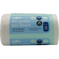 Pack of 80 Tie Handle Pedal Bin Liners 15L