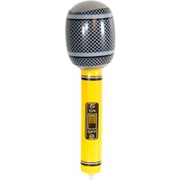Cheetah Party Inflatable 30cm Microphone Yodel - Yellow