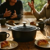 Oval Cast Iron Casserole Dishes - 4.68L - Pack of 2 - Matt Black