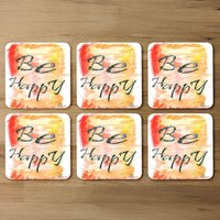 Be Happy Coaster - Orange
