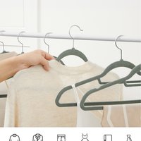 Velvet Hangers, 50 Pack, Non-Slip Clothes Hangers, 0.6 cm Thickness - Grey