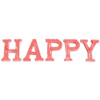 Shabby Chic Letters Wash HAPPY - Red