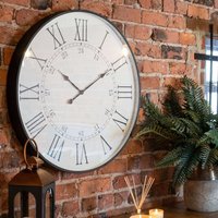 Vintage Inspired Domed Wall Clock Matt - White