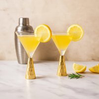 Set Of Two Astrid Wine Glasses With Gold Finish Stem - Gold