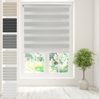 Day Night Zebra Duo Roller Blind - Grey / 160cm / 130cm Width x 160cm Drop / 130cm