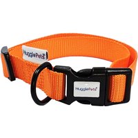 HugglePets Adjustable Snappy Dog Collar - Orange, Large - Orange / Small