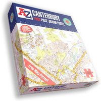 Great Britain A Z Map of Canterbury 1000 Piece Jigsaw Puzzle Exclusive - Neutral
