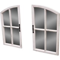 Deenz New White Rustic Window Style Mirror - White Rustic