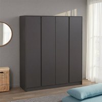 Malvern 4 Door Wardrobe - Grey - Grey