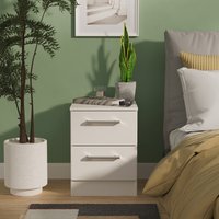 Devon Ready Assembled 2 Drawer Bedside Cabinet - Grey Matt