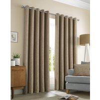 Amberley - Thermal Interlined Chenille Curtains - Eyelet - 100% Polyester (Earth, 66'' x 90'' - 168cm x 229cm (Pair))