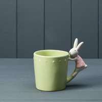 Classic Green Ceramic Rabbit Mug - Green