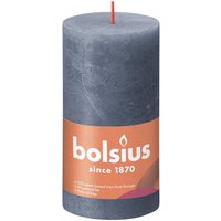 KDMD Bolsius Rustic Twilight Blue Shine Pillar Candle 130mm x 68mm in Dark Blue