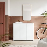 Alice Springs Shoe Cabinet with 3 Doors Push-Open in Sand - Light Grey