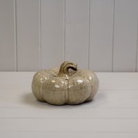 Beige Mottle Ceramic Pumpkin Speckled Finish Decoration - Beige