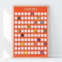 Gift Republic 100 Craft Beers Bucket List Scratch Poster
