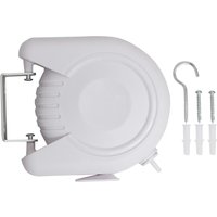 JVL Outdoor Wall Mountable Retractable Reel Washing Clothes Line - White