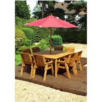 Charles Taylor Eight Seater Square Table Set with Accessories - Burgundy