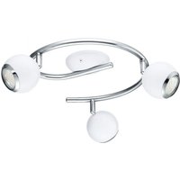 Eglo Bimeda Three spotlight spiral ceiling light in white steel - White