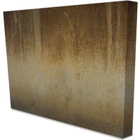 'Gradient Worn Stone Wall' Graphic Art on Canvas - Yellow / 77cm / 114cm