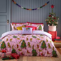 Purfect Christmas Duvet Cover Set - Pink/Lilac / Superking