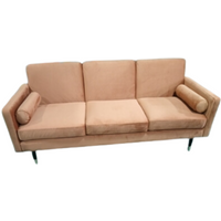 FurnitureboxUK, Hugo 3 Seater Velvet Upholstered Sofa Bed - Cinnamon FurnitureboxUK, Hugo 3 Seater Velvet Upholstered Sofa Bed - Cinnamon