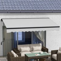 Outsunny 3.5 x 2.5m Aluminium Frame Electric Retractable Awning - Light Grey