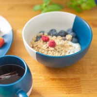 Dipped Stoneware Cereal Bowls - 16.5cm - Pack of 4 - Blue