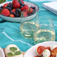 Reusable Plastic Stemless Wine Glasses 18pc Set - Clear