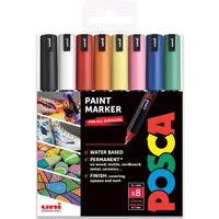 Pack of 8 POSCA PC-1MR Paint Marker Art Pens 0.7mm - Essentials / Essentials