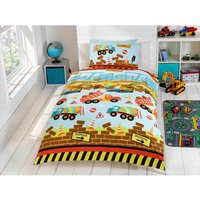 Under Construction Polycotton Kids Duvet With Pillowcase - Multicolor / Single