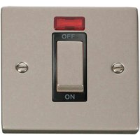 Pearl Nickel 1 Gang Ingot Size 45A Switch With Neon - Black