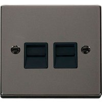Black Nickel Master Telephone Twin Socket - Black Nickel