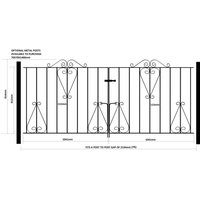 Classic Double Metal Driveway Gate - Black / 2134mm