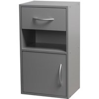 Bedside Cabinet with Shelf - Wooden Bedroom Nightstand Side Table - Grey / 1 / 54cm