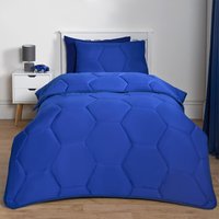 Honeycomb Quilted 7.5 Tog Duvet Set - Blue / Single