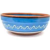 Fiesta Hand Painted Ceramic Salad Bowls - Blue