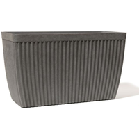 Grey Artisan Trough Patterned Resin Planter - Grey