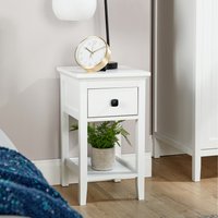 Bellevue 1 Drawer Bedside Compact Nightstand - White