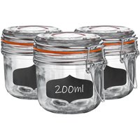 125ml Glass Storage Jars with Labels - Orange Seal / 200ml