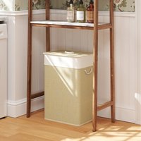 HOMCOM Laundry Hamper with Removable Washable Liner Bag - Nature Wood Finish