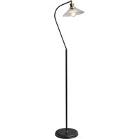 Zeke 1 Light Industrial Floor Lamp - Antique Brass