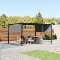 3*4m Outdoor Pergola with Retractable Canopy - Light Grey
