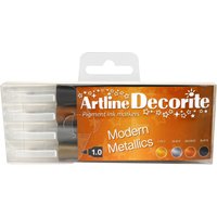 Artline Decorite Modern Metallics Bullet Tip Marker Pens - Modern