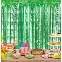Metallic Tinsel Curtain, 3M x 1M Green - Green