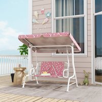 AIYAPLAY Swing Chair 2-Seater Canopy Safety Indoor Outdoor Pink - pink