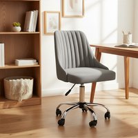 Brent Grey Leather Effect Home Office Chair - Grey